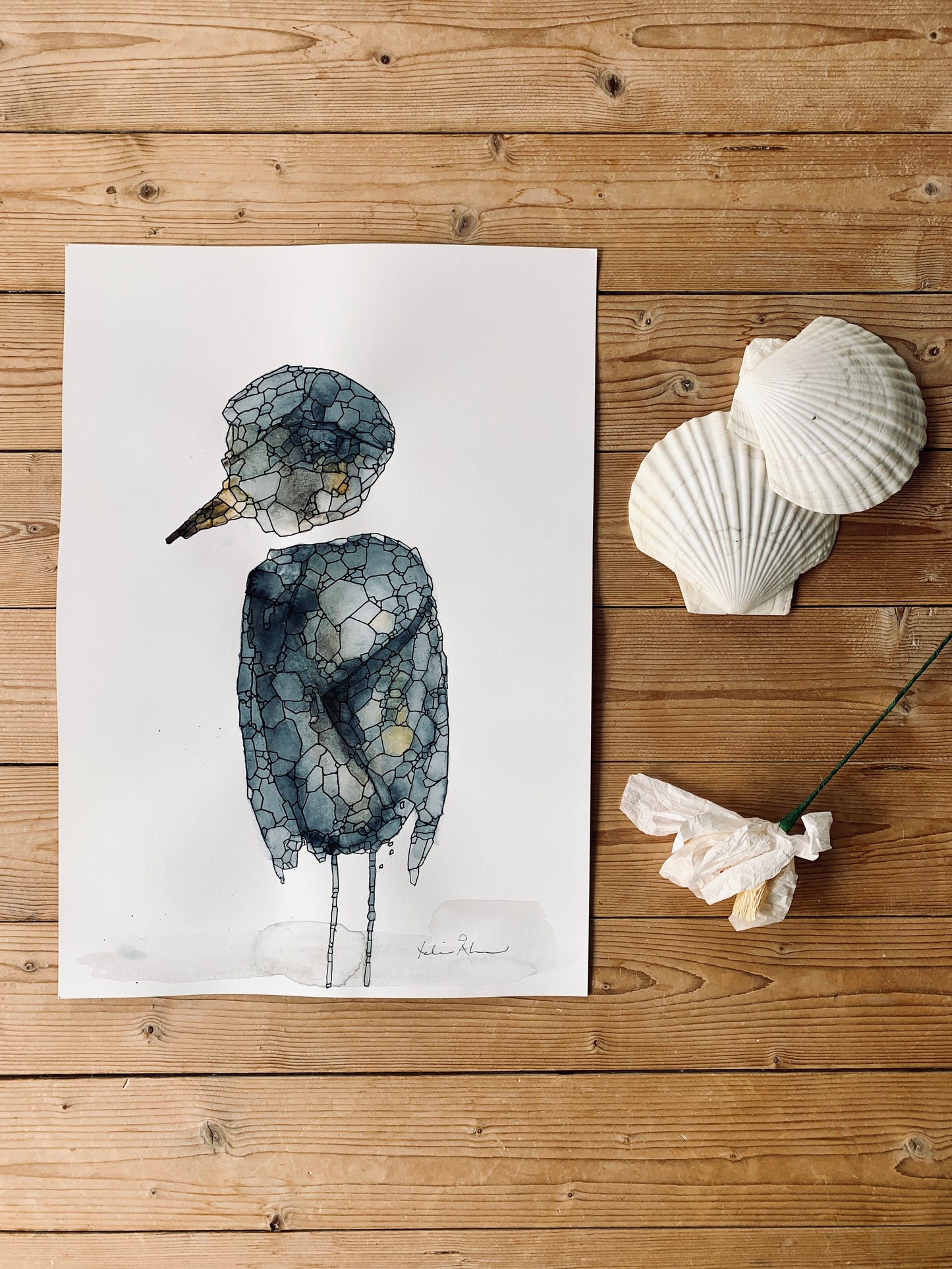Fågel ’Svante’ 30x40cm