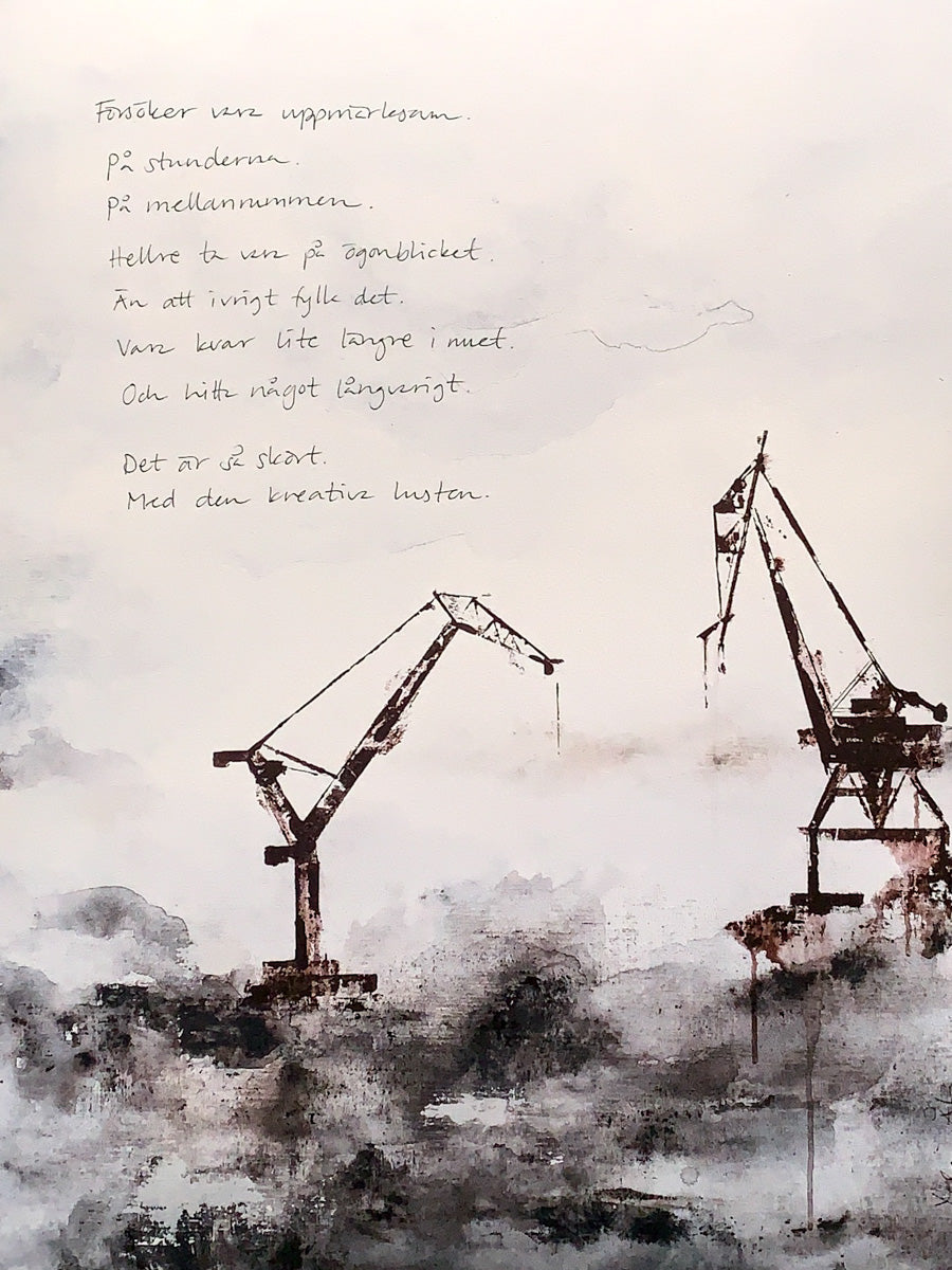 Fine Art Print - Kone kran med poesi