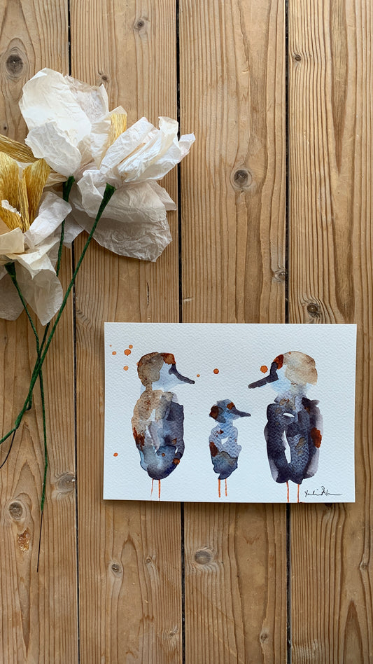 Fågelfamilj 21x15cm